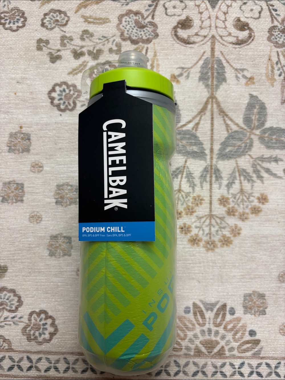 CamelBak Podium Chill Bottle — Lime Green with Teal Accents